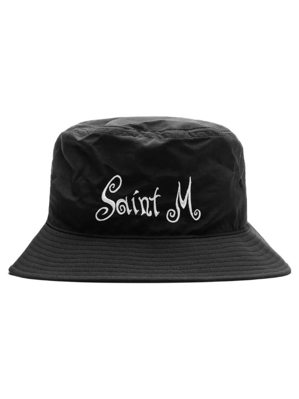 Saint M Mxxxxxx Michael 23SS Black Bucket Hat Embroidered Logo OS Made In Japan